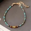 Pulsera apilable de cuentas de Turquesa Natural y Ágata Roja para Mujer, Pulsera de Nicho Retro de Lujo Ligero, Joyería de Mano de Alta Gama, Venta al por Mayor