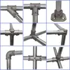 Conector de Aleación de Aluminio de 6 Puntas para Tubo Redondo de 20/25/32 mm Pieza de Fijación de Codo sin Soldadura para Tubería de Acero Hebilla