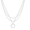 Amazon Nuevo Círculo Cuadrado Marca Collar Apilado de Tres Capas Personalizado Moderno Cadena Twist Cadena Clavícula para Mujer