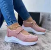 Comercio Exterior Zapatos Casuales Individuales Nuevos para Mujer Verano 2025 Nuevos Transfronterizos Cuña Velcro Mágico Moda Talla Grande Zapatos Deportivos para Mujer