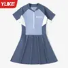 Traje de baño infantil, traje de baño para niñas, nuevo bañador de una pieza para niñas, conjunto de falda de baño con protección solar para niños mayores y estudiantes, verano