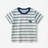 2026 Verano Niños Algodón Puro Transpirable Manga Corta Camiseta Shorts Conjunto de Dos Piezas Holgado Rayas Niños Casual Elegante Moderno