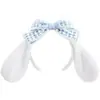Diadema de Cara de Conejo de Dibujos Animados Peluda para Lavado Facial Accesorios para el Cabello de Otoño e Invierno Versátil Antideslizante Súper Linda Nueva Diadema con Lazo