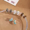 O Original é Muito Brilhante, Brincos de Diamante Importados Tchecos Semi-Curvos, Elegantes, Estilosos, Design de Nicho, Joia de Orelha Simples e Exquisita
