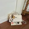 Bolso Pequeño Versátil Nuevo de Verano para Mujer, Versión Coreana Ins Popular Patrón de Diamantes Bolso Cuadrado Pequeño de Mano