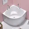 Bañera Triangular Acrílica Independiente para Apartamento Pequeño Mini Hogar Adulto Forma de Abanico Simple Bañera Popular de Internet Agua Profunda para Remojar