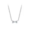 Collar Mini Lazo de Plata de Ley S925, Colgante Compacto y Sencillo, Cadena Versátil para Clavícula, Exquisito y de Lujo Ligero, Estilo de Nicho