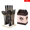 Juego de Cubiertos de Acero Inoxidable 410 para Bistec, Tenedor y Cuchara, Juego de 24 Piezas para 6 Personas, Caja de Regalo con Tenedor, Cuchara y Cuchillo