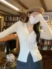 Estilo Francês Preguiçoso Moda Justo Emagrecedor Decote V Fivela Cor Sólida Manga Longa Suéter Cardigã Feminino Outono Spice Girls Base Ins
