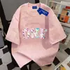 Camiseta de Manga Corta Oversize Tie-dye 100% Algodón Europea y Americana Verano Hombres y Mujeres Holgada Casual Cuello Redondo Top de Pareja