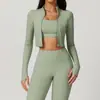 Jaqueta esportiva de corrida ao ar livre com zíper, jaqueta de ioga, jaqueta longa modeladora para fitness, roupas de ioga de secagem rápida para meninas 8047