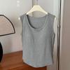 9826 # Chaleco Térmico Acanalado Cepillado Talla Plus con Cuello en U, Ropa Interior Cómoda y Sencilla con Cuello Redondo, Hombros Anchos y Espalda Bonita para Mujer, Transfronterizo