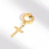 Pendientes de aro neutros de venta caliente transfronterizos europeos y americanos, estilo cool de Instagram, clips para orejas de pareja, pendientes punk oscuros