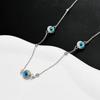 Colgante de acero de titanio azul con ojo de diablo transfronterizo de comercio exterior, collar de acero inoxidable de gran venta de moda europea y americana, primera joyería para mujer