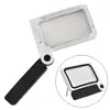 Lupa Plegable Rectangular de Mano 16 Luces LED 3.5 Veces Lectura para Padres Reparación Inspección Cuadrada HD