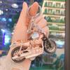 Llavero de motocicleta de aleación de dibujos animados con retroceso, mini modelo, decoración, juguete para niños, colgante para bolso, regalo para máquina de garras
