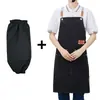 Delantal de Lona Impermeable y a Prueba de Aceite Set Personalizado para Cocina Casera Ropa de Trabajo para Mujeres, Estampado y Resistente a Manchas, Catering, Venta al por Mayor Transfronteriza