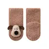25 calcetines de muñeca de invierno ultragrues antideslizantes para bebé, calcetines para caminar para lactantes y niños pequeños, calcetines de suelo para cachorros con mitad de forro polar