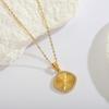 Moda Transfronteiriça Joias Minimalistas com Toque de Luxo, Colar Pingente Encrustado com Pedra de Nicho de Luxo Leve, Acessório Personalizado Simples de Aço Titânio para Mulheres