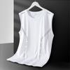[Esenciales de verano] Camiseta sin mangas deportiva de secado rápido para hombre, holgada, de seda helada, entrenamiento fitness, correr, baloncesto