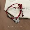 Pulsera de Cordón Negro Tejido con Dragón Plateado Vintage, Pulsera de Tirar con Cuentas de Mariposa, Pulsera Linda de Moda, Pulsera de Oro Arena con Forma de Tamal