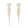 Pendientes de borla de camelia estilo Tiktok Pendientes de borla de cristal floral de temperamento francés celebridad de internet Pendientes de aguja de plata con diamantes
