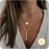 Collar de Moda Transfronterizo Europeo y Americano con Letras de 26 Letras en Capas Sencillo para Mujer, Accesorios de Apilamiento Multicapa de Nicho, Collar Versátil