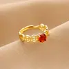 Moda Japonesa e Coreana Bamang Anel Estrela Feminino Tendência Ins Design de Nicho Anel Aberto para Dedo Indicador Personalidade de Celebridade da Internet Anel de Arroz