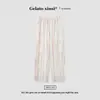 Calça de Pijama 100% Algodão para Mulheres, Calça Longa, Primavera e Outono, Todo Algodão, Caimento Solto, Tamanho Plus Size, Calça de Barra Reta, Calça para Ar Condicionado de Verão, Calça para Casa de Outono