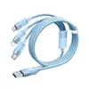 Novo Cabo de Dados Azul Speed Um para Três Carregamento Rápido Adequado para Celular Apple Huawei Tipo-C Cabo de Carregamento Três em Um