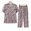 Traje de Verano de Algodón y Seda para Abuelas, Mujeres de Mediana Edad y Mayores, Ropa de Nuera de Manga Corta, Pijama de Madre, Ropa de Casa para Señoras Mayores