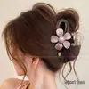 Pinza para el pelo floral versátil y elegante, única y colorida, pinza de tiburón de moda para la parte trasera de la cabeza, accesorio para el pelo tipo pinza de garra dulce diario estilo coreano