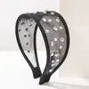 Diadema Heming Estilo Coreano Moda Simple Moderna Malla Fina Remache Diadema Ancha para Mujeres con un Toque de Lujo, Versátil para el Uso Diario Accesorio para el Cabello