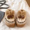 Pantuflas de algodón estilo Lolita con orejas de conejo, nueva colección otoño/invierno, con diseño de lazo y encaje, suelas gruesas, antideslizantes y cálidas para usar en interiores