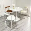 Silla de cuerno de arte de hierro nórdico, silla de comedor para el hogar, silla de maquillaje simple con respaldo, silla de escritorio, silla redonda pequeña informal de moda con cojín suave