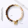 Pulseira Original de Cavalo Pequeno em Olho de Tigre Amarelo Natural Atração de Riqueza Pulseira de Topázio Amarelo Estilo Melade de Luxo Leve Joia de Mão