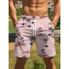Shorts de Praia Masculino 3D Digital Estampado, Solto, Reto e Respirável para Uso ao Ar Livre