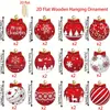 Conjunto de Enfeites de Madeira Bola de Natal Criativa Transfronteiriço Decoração de Árvore de Natal Suprimentos para Decoração de Festa em Casa
