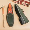 Zapatos de Cuero Puntiagudos Estilo Británico para Hombre, Mocasines Mate Versátiles Versión Coreana, Mocasines Slip-On de Moda para Discoteca y Peluquería