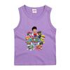 Roupas da equipe Wangwang colete infantil verão novo meninos e meninas algodão fino sem mangas camiseta básica moderna peça única entrega