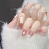 Uñas Portátiles al por Mayor Xiaohongshu Popular Longitud Media Esmalte de Uñas con Purpurina Dorada Parche de Uña Terminado Pegamento de Gelatina