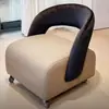 Taburete Individual de Ocio Moderno de Lujo Ligero para Sala de Estar Pequeña, Uso en Casa, Taburete Irregular con Respaldo para Balcón, Taburete Bajo para Cambiar Zapatos