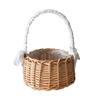 Cesta de Flores Tecida de Mão Borla Redonda Grande Arranjo de Flores Rattan Cesta de Flores para Festival Vaso de Flores para Florista Cesta de Presente de Mão