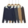 T417-26 Outono Estilo Preguiçoso Francês Peça Falsa Dupla Gola V Tricô Trançado Bloco de Cores Tricô Manga Longa Tricô Feminino