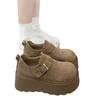 Zapatos de Plataforma Estilo Birkenstock para Mujeres Menudas, Novedad Otoño 2025 Mocasines Retro sin Cordones