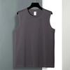 Chaleco sin mangas de algodón puro para hombre, Chaleco deportivo de cuello redondo, Corte holgado, En stock al por mayor, Transpirable, Fresco, Informal, Estilo fino