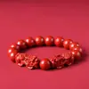 Pulseira Pixiu de Cinábrio Cru com Alto Teor de Areia Dourada Roxa e Areia Vermelha Imperial, Venda Direta e Atacado da Fábrica