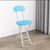 Silla Plegable Portátil Silla de Comedor para el Hogar Taburete Silla con Respaldo Silla de Entrenamiento Silla para Dormitorio de Estudiantes Silla Simple para Computadora Taburete Redondo