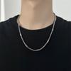 Estilo Europeo y Americano Collar Simple Cuadrado de Perlas Cilíndrico de Acero de Titanio para Hombre Collar Simple a la Moda Personalizado Cadena Vervain Hip-Hop