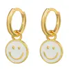 Pendientes Arcoíris con Forma de Concha de Champiñón Estilo Coreano Estilo ins Hebilla de Oreja Arcoíris Linda Juego de Cobre Pendientes de Gota de Aceite con Circonita para Mujer